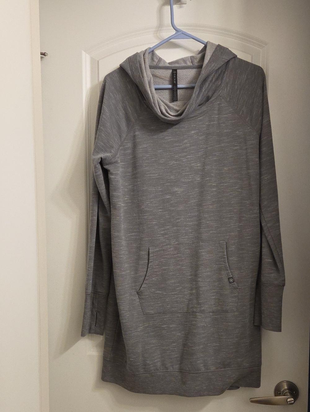 GAIAM Gray Cowl Neck Longline Sweater Tunic